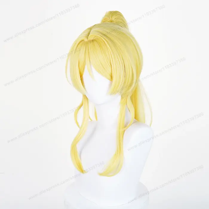 Perruque de Cosplay Ellie 48cm, perruque synthétique résistante à la chaleur, couleur jaune crème, q