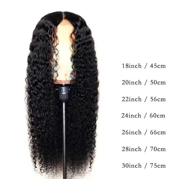 Perruque synthétique noire longue de 18 à 30 pouces, perruques crépues bouclées, mécanisme complet, cheveux mignons, noir naturel pour femmes, perruque quotidienne