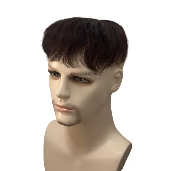 Perruque courte en cheveux humains pour hommes et femmes