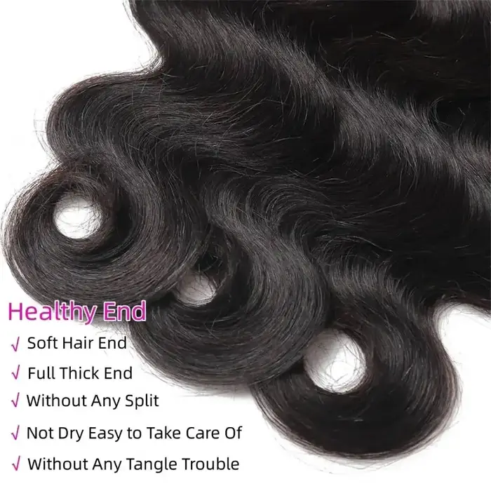 Extensions de cheveux humains Remy brésiliens, ondulés, couleur noir naturel, 1/3/4 pièces, 40 pouce