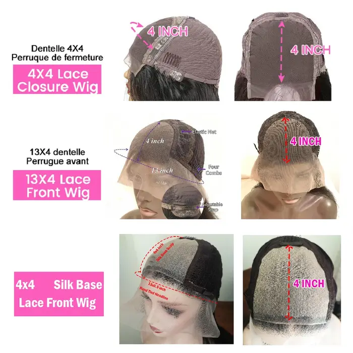 Perruque en cheveux naturels avec base en soie et dentelle frontale, mèches marron cendré clair, mod