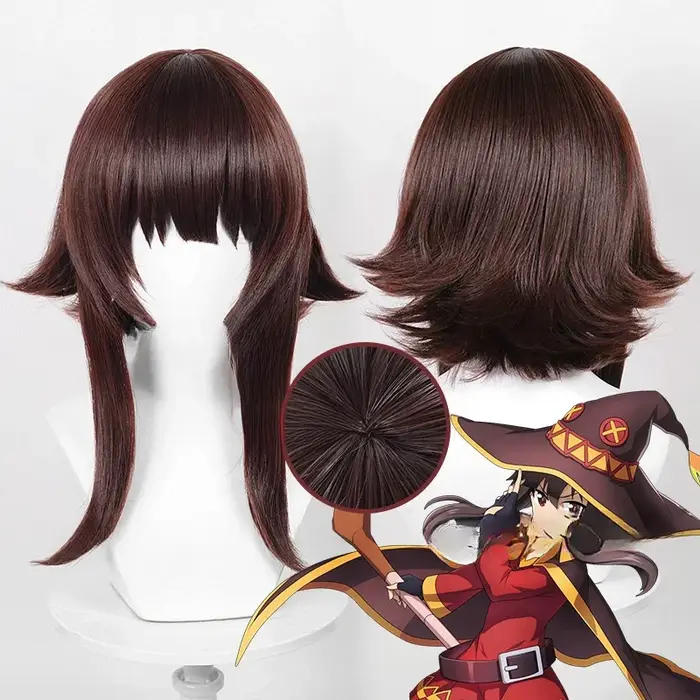 Perruque de Cosplay Anime Megumin 32cm
