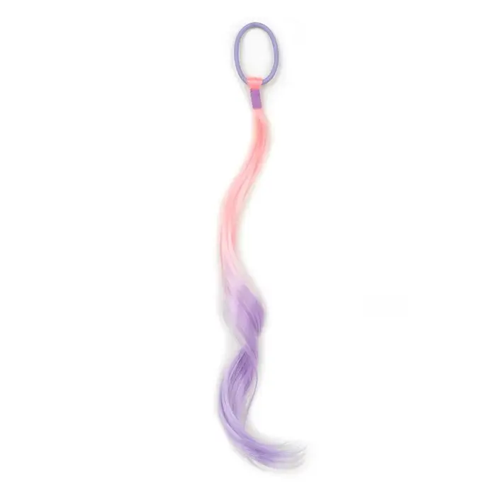 Extensions de cheveux colorées synthétiques de 14 pouces, postiches arc-en-ciel pour enfants, perruq