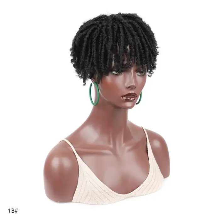 Jeedou synthétique toupet postiche perruque cheveux courts bouclés tressé pince à cheveux sur cheveu