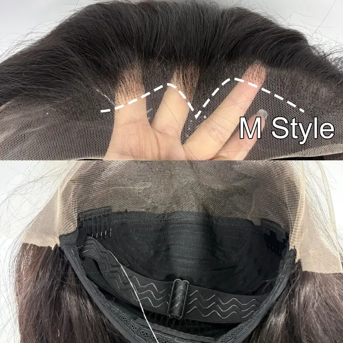 Perruque Bob en cheveux humains lisses avec dentelle frontale M-Line 13x4