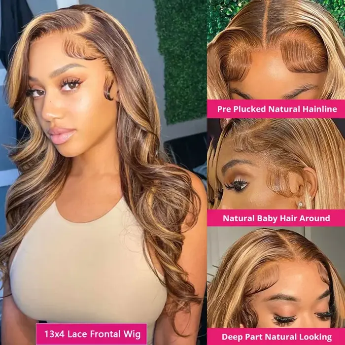 Perruque Lace Frontal Wig 100% naturelle, cheveux humains, 13x6 Hd, blond miel, Body Wave, 4x4, 5x5,