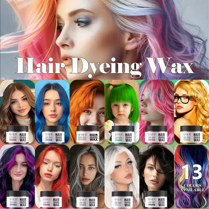 Cire de couleur de cheveux temporaire