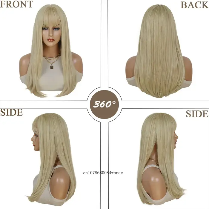 Perruques synthétiques blondes longues pour femmes