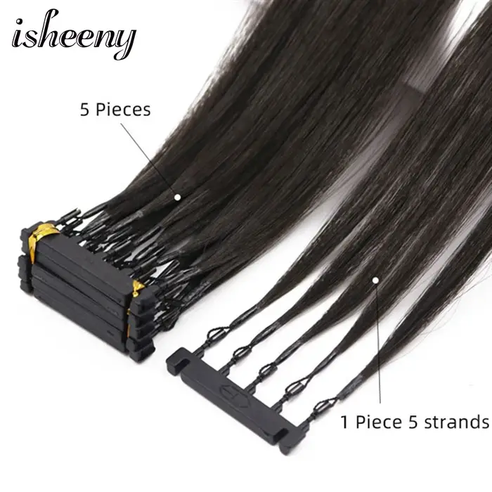 Isheeny – Extensions de cheveux pièces/ensemble naturels