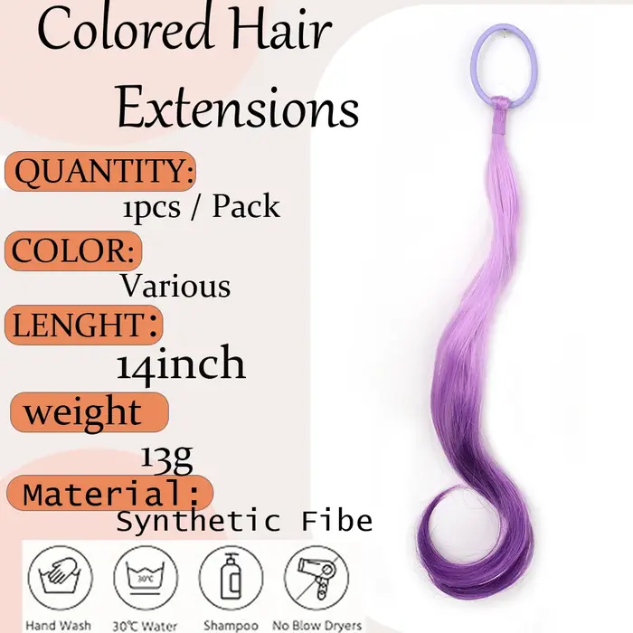 Extensions de cheveux colorés légers de 14 pouces Extensions de cheveux colorés synthétiques pour en