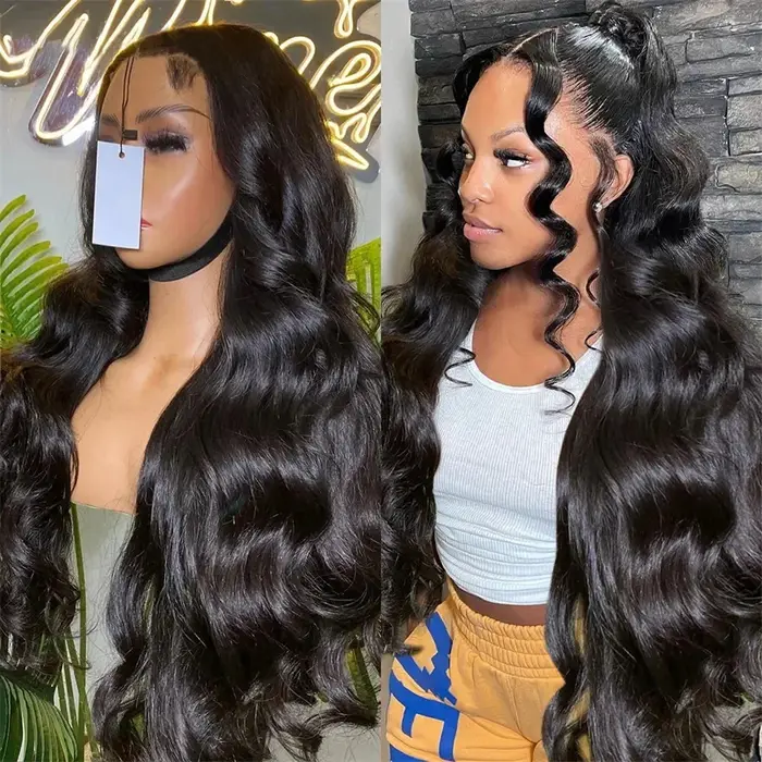 Perruques en cheveux humains ondulés, Lace Front HD transparente 13x6, pour femmes noires, Perruques