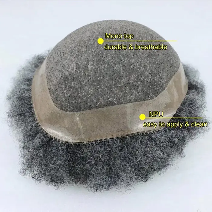 Afro bouclés hommes cheveux prothèse