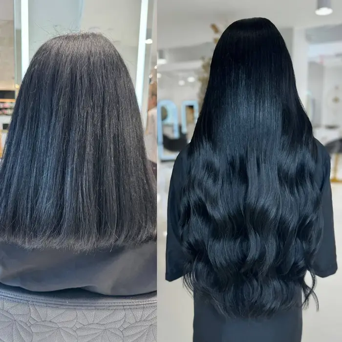 Extensions de cheveux humains droits pour femmes 100g ligne de pêche Extension