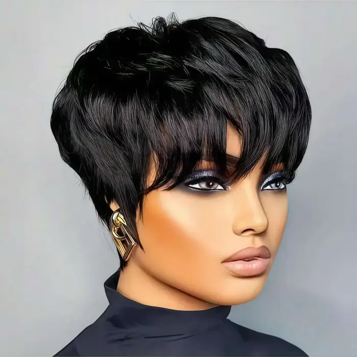Perruque courte synthétique style bob