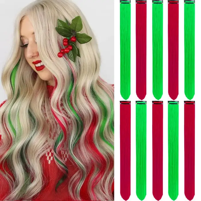 Extensions de cheveux à clips colorés pour femmes et hommes