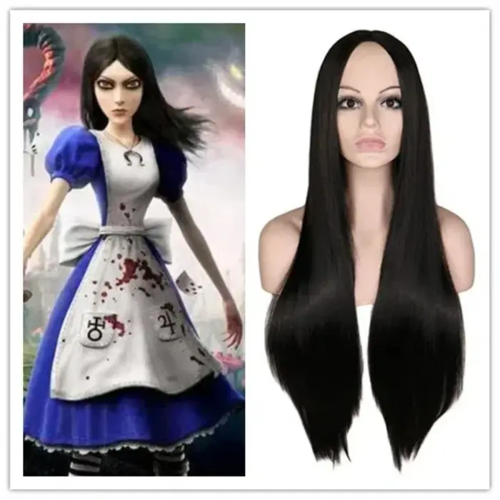 Madness Returns Alice longue perruque noire 26 "femmes