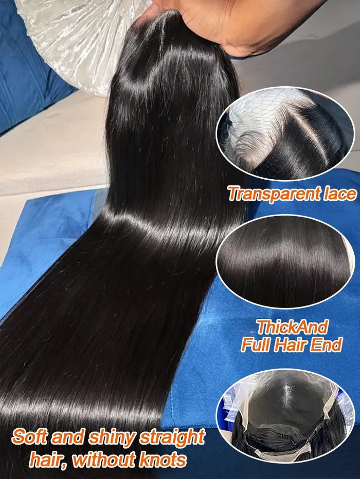 220% 40 42 pouces 13x6 os droit HD dentelle avant perruques de cheveux humains brésilien pré plumé 250 densité
