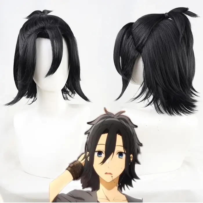Horimiya-Perruque de Cosplay Synthétique Noire