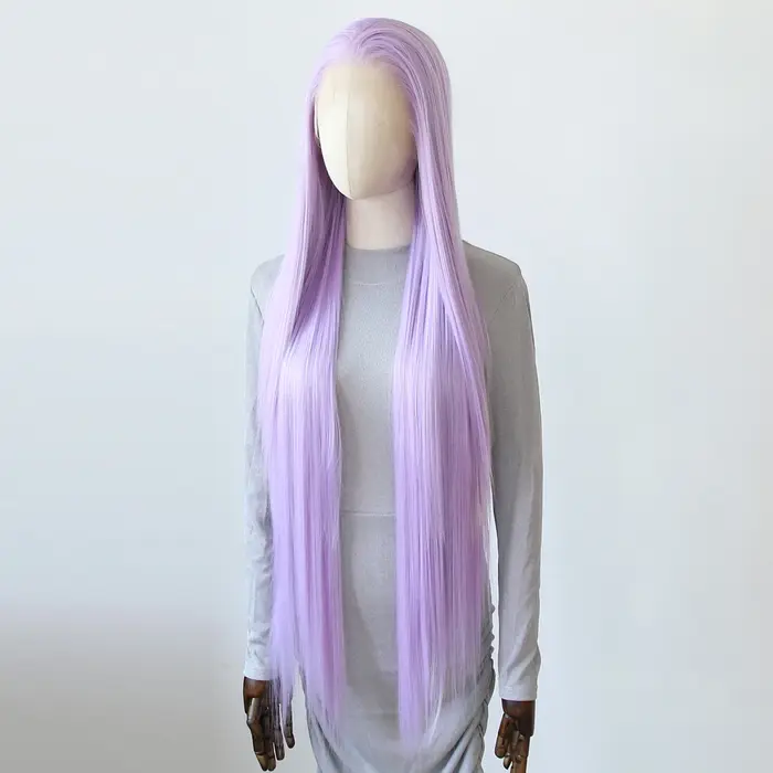 Perruque Lace Front Wig synthétique violet lavande clair
