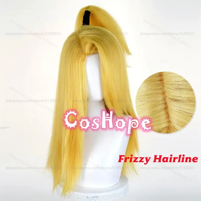 Deidara Cosplay perruque 64 cm longue jaune Blonde