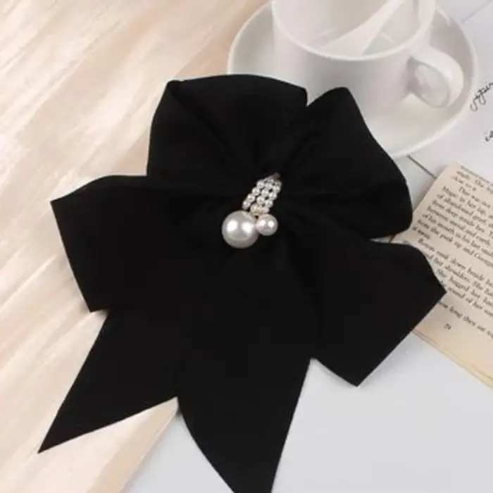 Pince à Cheveux Élégante en Satin de Couleur Unie pour Fille