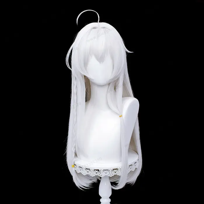 Perruque de Cosplay Anime Elaina, 70cm de Long, Cheveux Blancs Argentés, Degré de Chaleur, Halloween