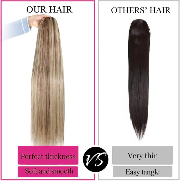Extensions de queue de cheval longues blondes