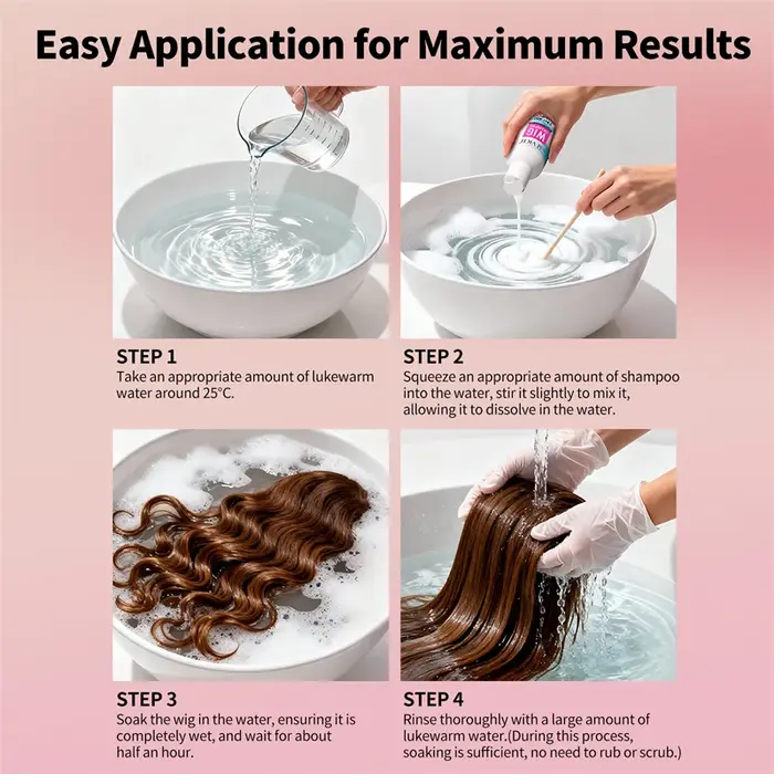 Shampoing professionnel pour perruque 2 en 1