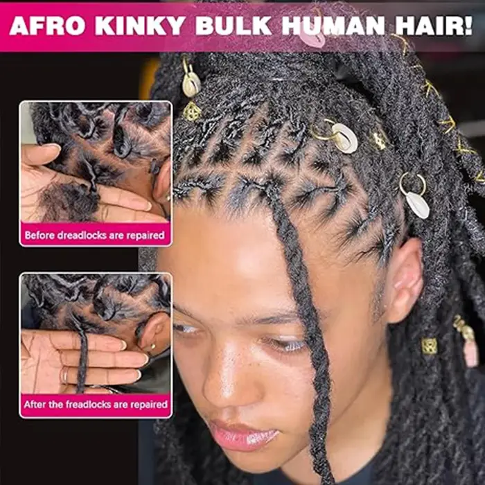 Extensions de cheveux afro crépus brun foncé QVR pour tresses