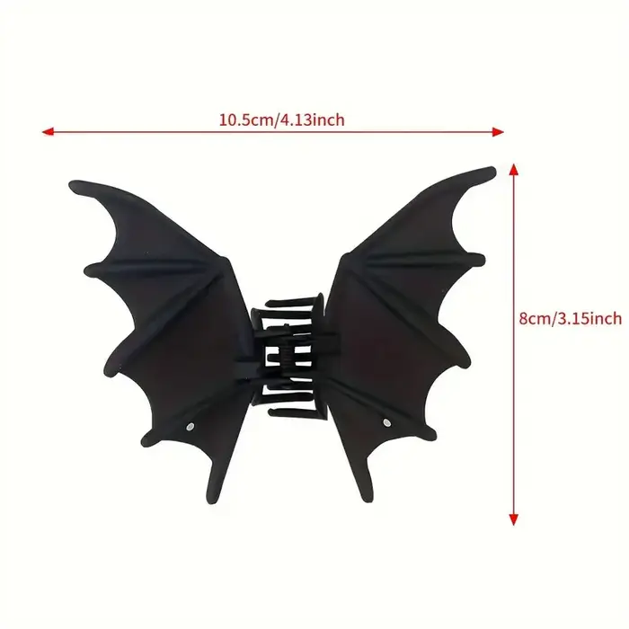 Pince à cheveux chauve-souris noire mate