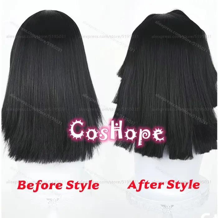 Iguro Obanai Cosplay perruque 40 cm courte