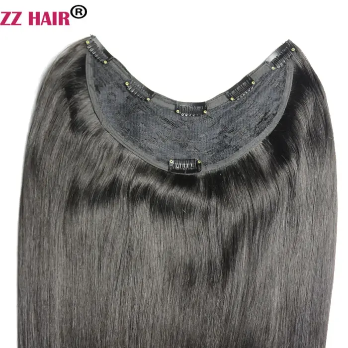 ZZHAIR 100% Extensions de cheveux humains brésiliens Remy 120g-200g 16 "-26" U pièce perruque Clip-in naturel droit