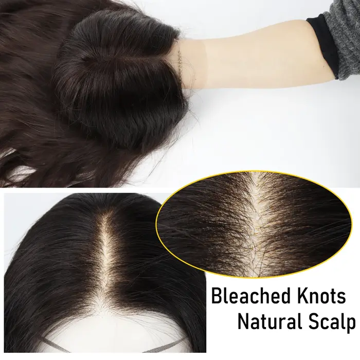Perruque Lace Front Ultra Fine HD en Cheveux Humains Vierges Européens avec Nœuds Décolorés