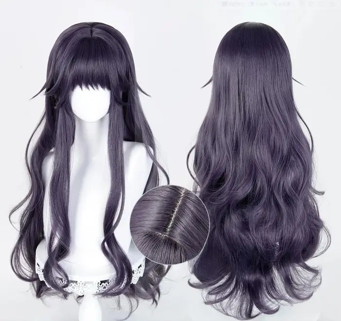 Waguri Kaoruko – perruque synthétique longue violette et grise pour femme