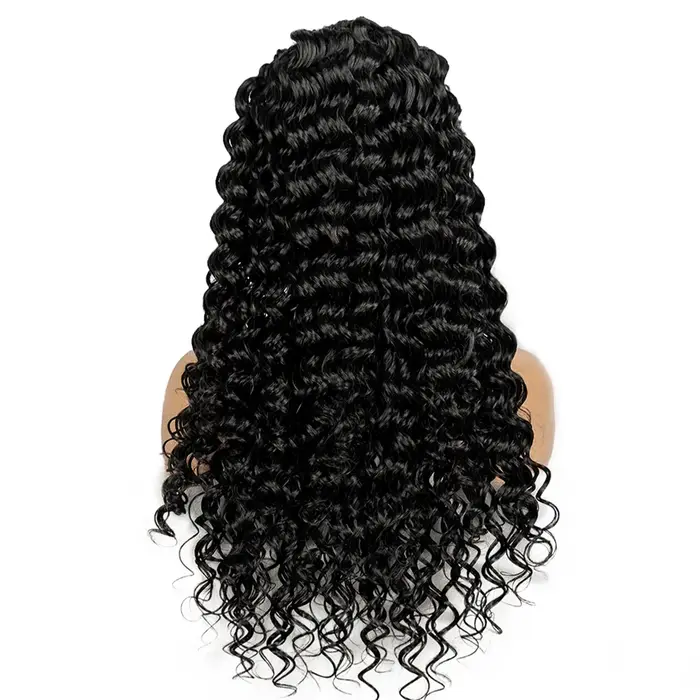 Perruques tressées Cornrow 26 pouces 13x6 dentelle transparente frontale vague profonde perruques de