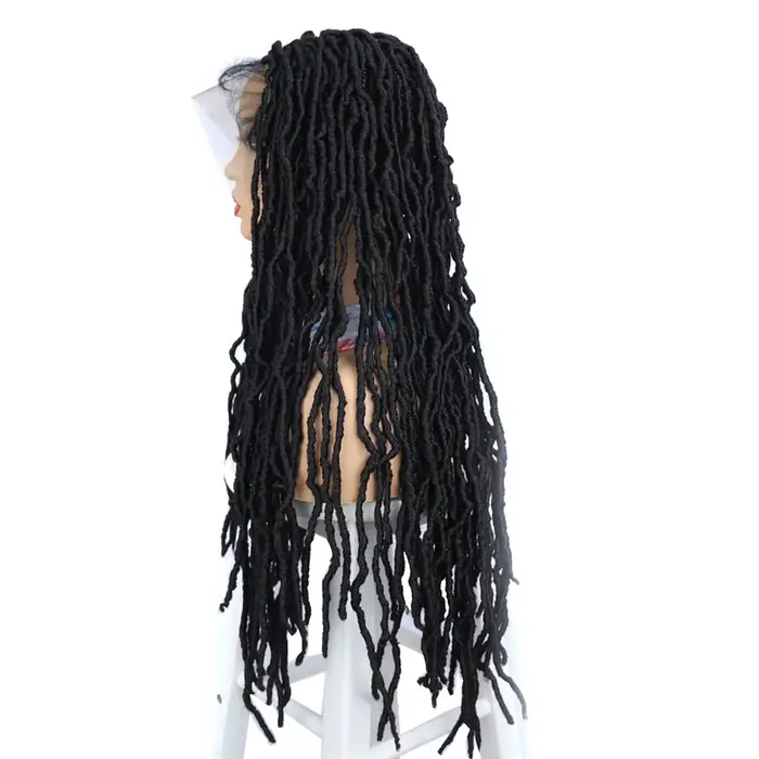 Dreadlocks perruques tressées Locs synthétiques pleine perruque de dentelle tresses féminines