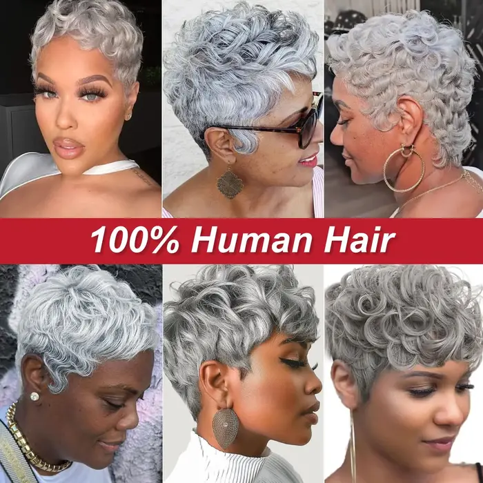 613 miel blond bouclés coupe lutin perruque 100% cheveux humains avec frange courte bouclés perruques de cheveux humains pour les femmes fabriqués à la Machine