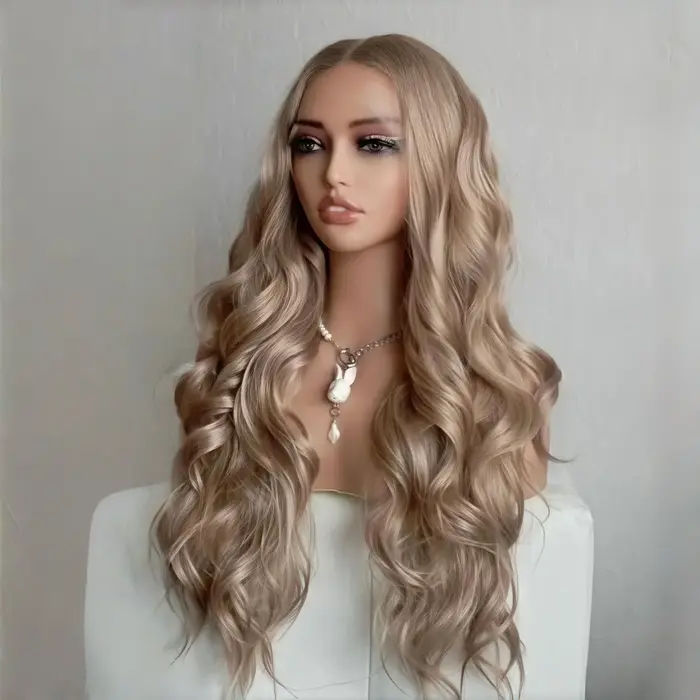 Perruque Lace Front Wig synthétique bouclée et ondulée