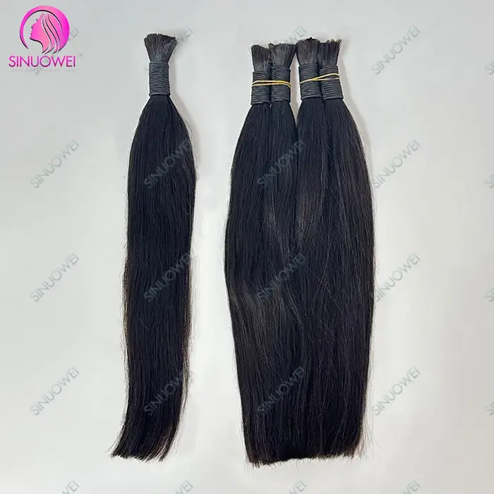 3 paquets tressage en vrac 100% cheveux humains os droit non transformés Extensions