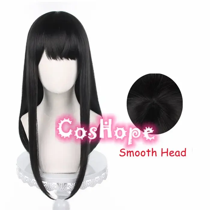 Asa Mitaka Anime Cosplay Perruque Synthétique, Perruques sulfDroites, Perruque Noire, Degré de Chale