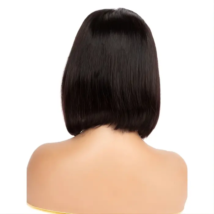 Perruque Bob courte naturelle avec bandeau réglable