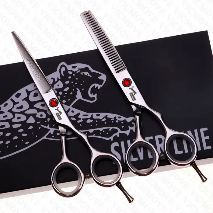 Ciseaux à cheveux professionnels de haute qualité, 5.5 pouces, ensemble de coupe et amincissement, p