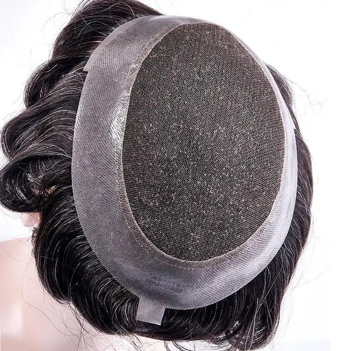 Australie toupet suisse dentelle PU perruques pour hommes indien Remy cheveux humains