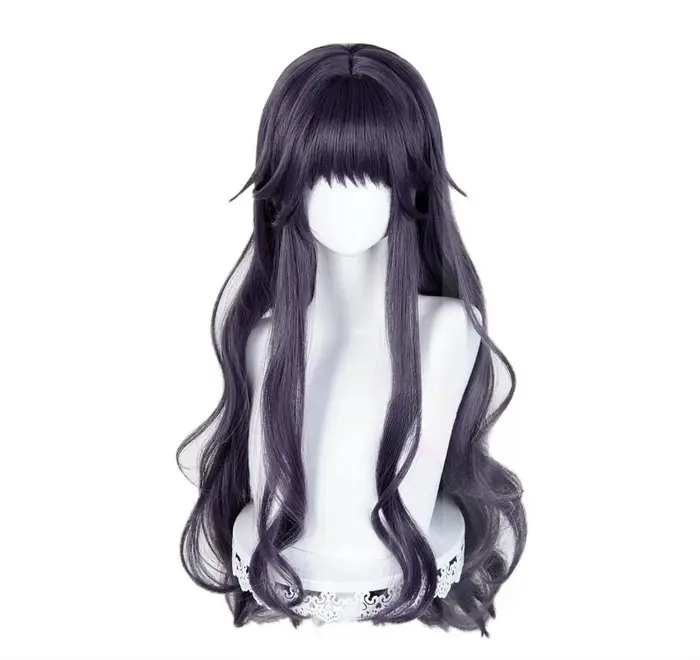 Waguri Kaoruko – perruque synthétique longue violette et grise pour femme, perruque résistante à la