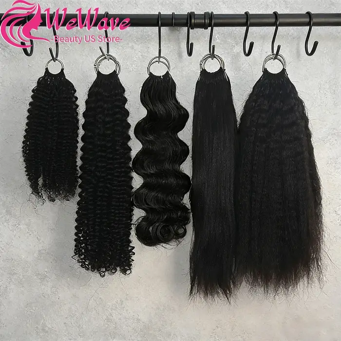 Cheveux humains au crochet : Kinky Straight, Kinky Curly, Lisse Baguette, Body Wave, Bouclés Birmans