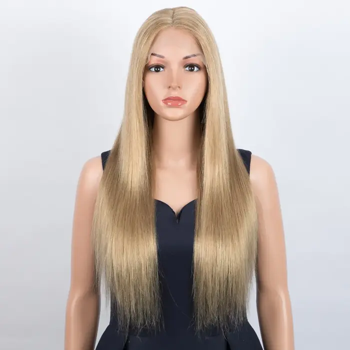 Lekker liquidation longue Blonde droite 13x1 T dentelle avant 100% perruques de cheveux humains pour les femmes