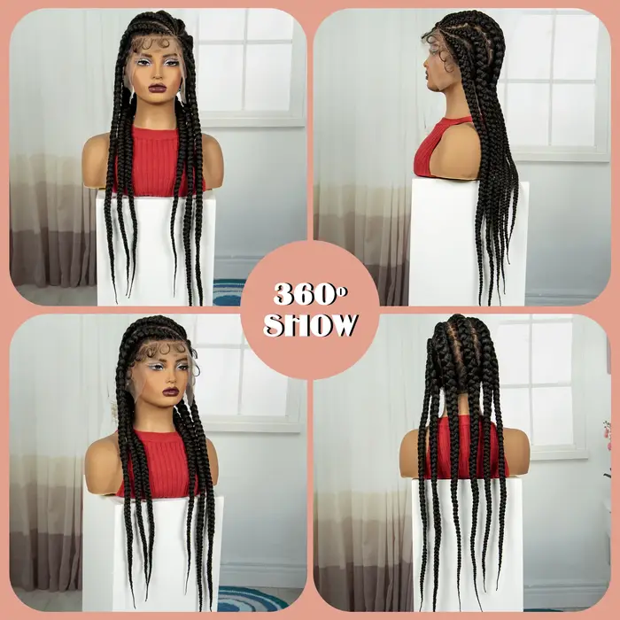 Perruques tressées synthétiques Cornrow avec cheveux de bébé