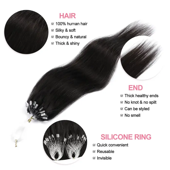 Extensions de cheveux humains Remy