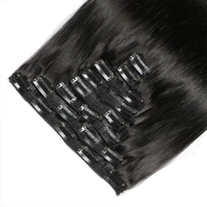 Clip droit dans l'extension de cheveux