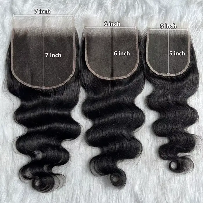 Perruque Lace Closure Body Wave Invisible HD-brûleur, Cheveux Vierges Lisses, Pre-Plucked, Petits Nm